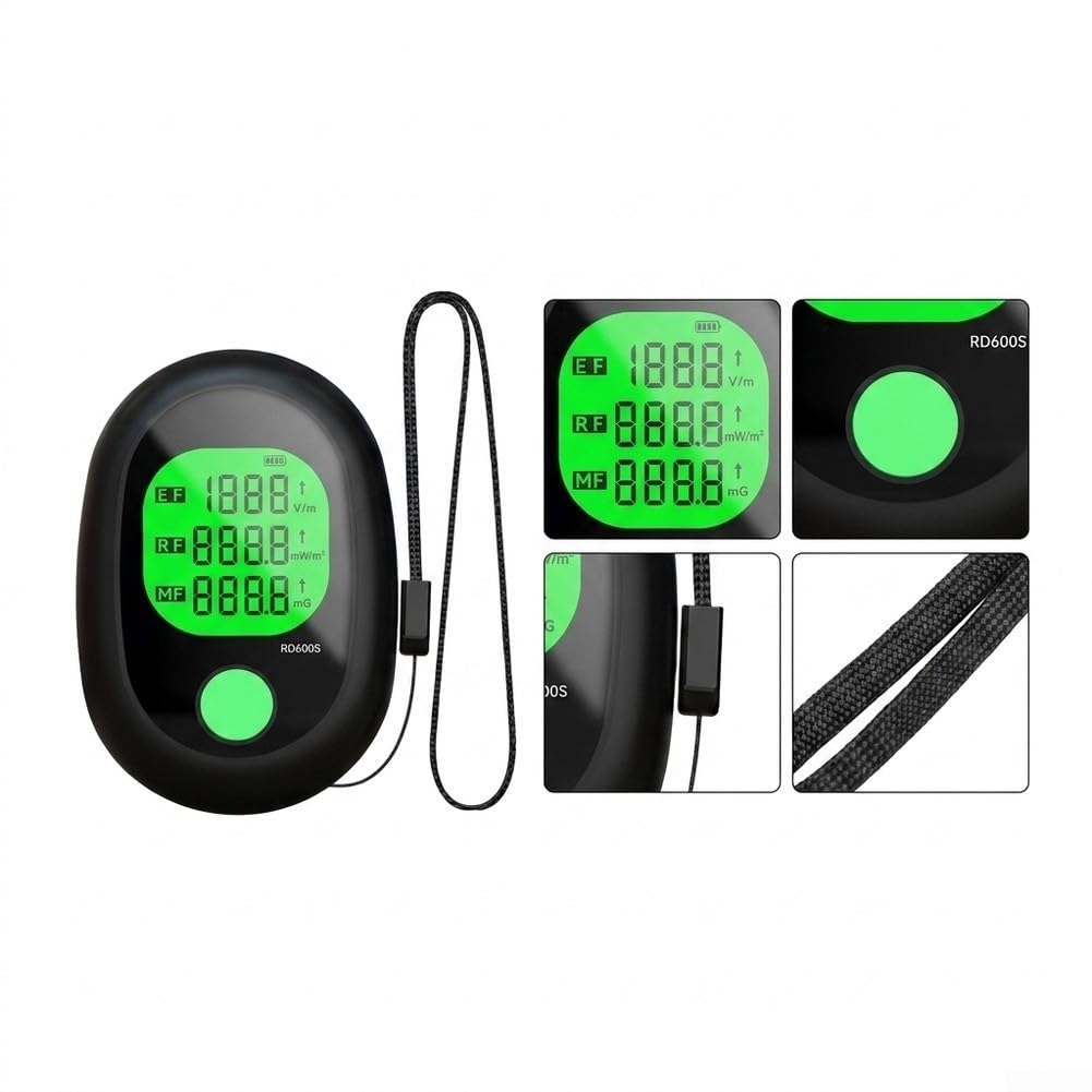 EMF Meter Elettrico Magnetico RF Campi ABS Nero
