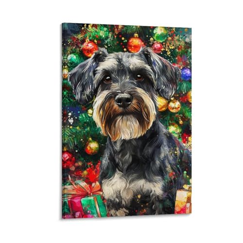 Impression sur toile schnauzer peinture décoration murale maison 40x60