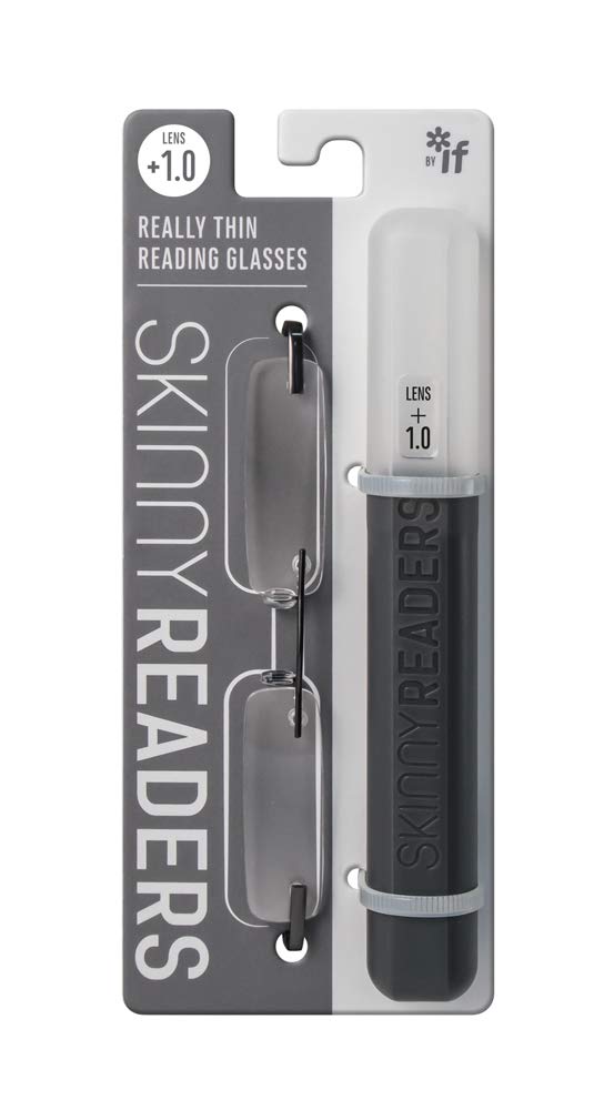 IF Skinny Readers +1.0, Ultra Slim Reading Glasses, Metallic