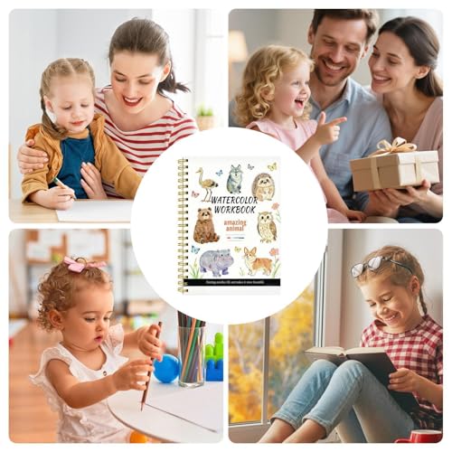 Carnet aquarelle animaux bloc de dessin mignon format voyage
