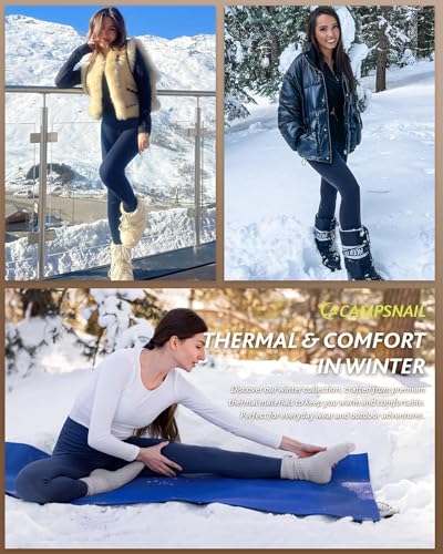 Image of CAMPSNAIL Fleece Lined Leggings Women - Thick Winter Thermal Warm Pants