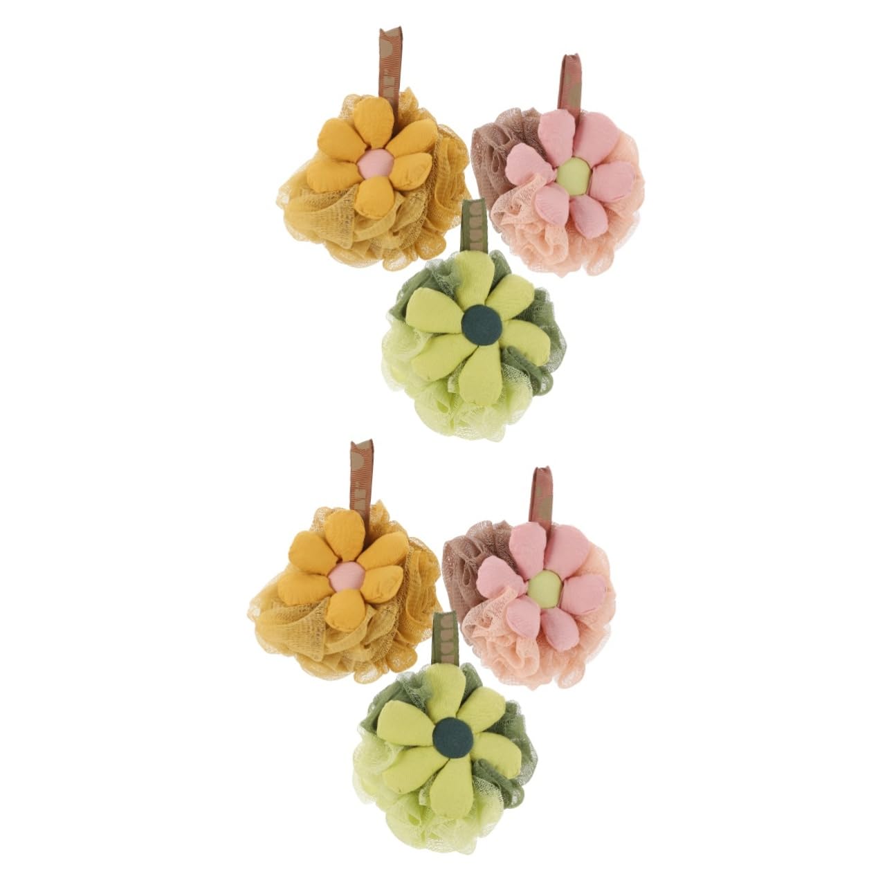 Beavorty 6piezas Esponja De Exfoliante De Loofah Floral Baño y Espumoso Para Cuidado Piel