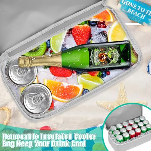 SelfTek Beach Tote Bag with Cooler compartment, Waterproof Sandproof Daily Pool Swim Travel Essentials2