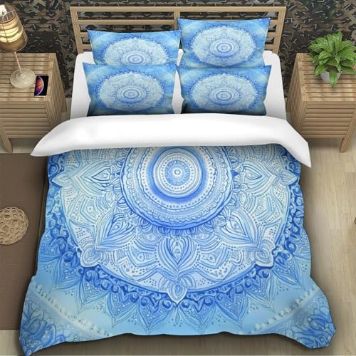 Parure de lit papillon bleu super king housse couette microfibre - 5