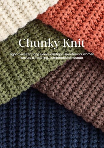 Image of PRETTYGARDEN Cardigan Sweaters for Women 2026 Trendy Oversized Knit Chunky Button Cardigans Fall Winter Outfits with Pockets