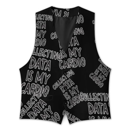 Data Analyst Collecting Data Is My Cardio Men's Formal Suit Vest for Business Formal Or Casual Dress Waistcoat Wedding3