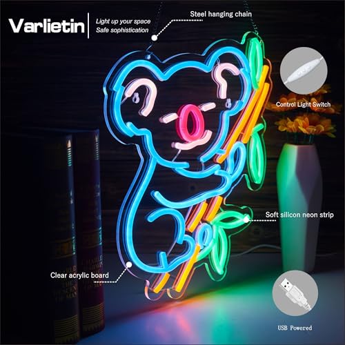 Image of Koala Neon Sign for Wall Decor,Animal Dimmable LED Signs Compatible with Timer for Boys Men Girls Bedroom Living Room Christmas Birthday Gifts for Kids