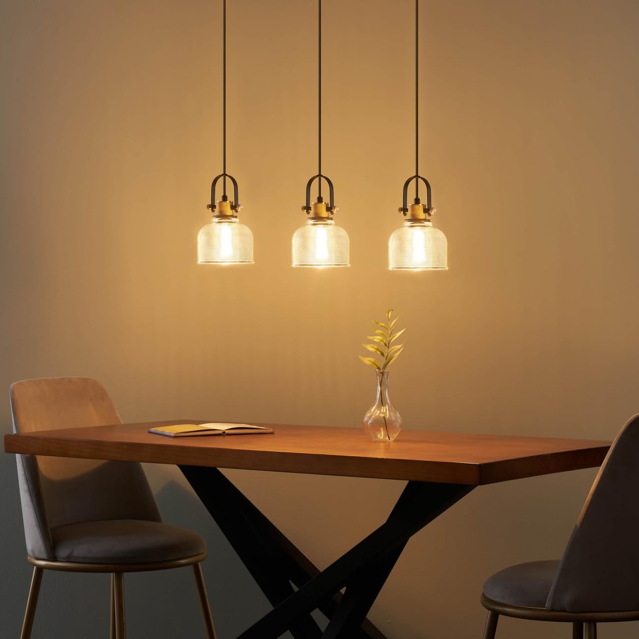 Suspension Vela verre transparent cloche E27
