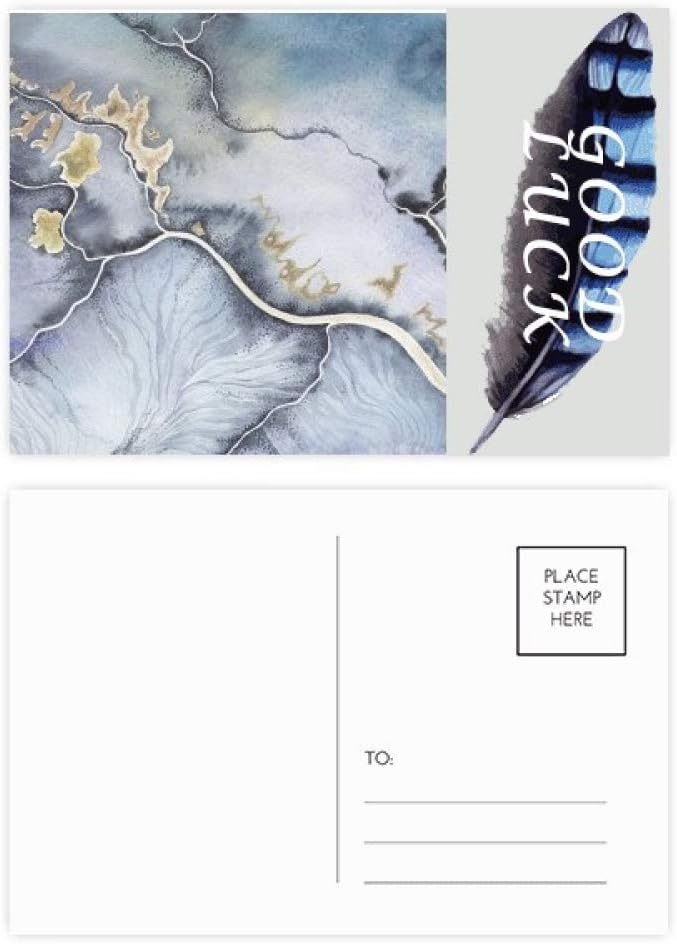 インク 抽象 シェーディング 水彩画 ラッキーフェザー ポストカードセット サンキューカード メーリングサイド 20枚