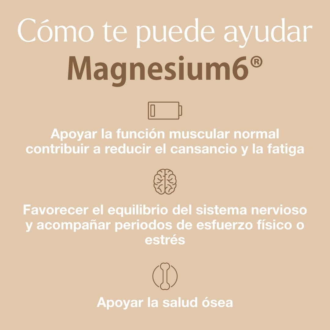 Vitae – Magnesium6 60 comprimidos | 6 Sales de Magnesio con Taurina y Vitamina B6 | Magnesio Complex de Alta Biodisponibilidad | Apoyo Muscular, Fatiga y Contracturas