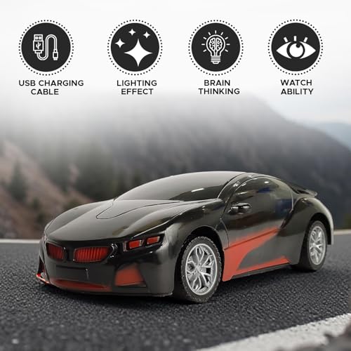 Image of NHR Rechargeable Remote Control Car for Kids and Children, 3D Lights Famous RC High Speed Racing Car, Rechargeable Battery Toy for Boys & Girls Age 3+ (Black)