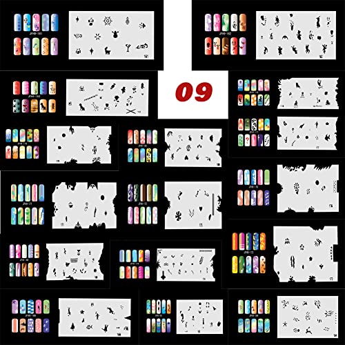 BUYTER Lot de 20 pochoirs réutilisables pour manucure et aérographe