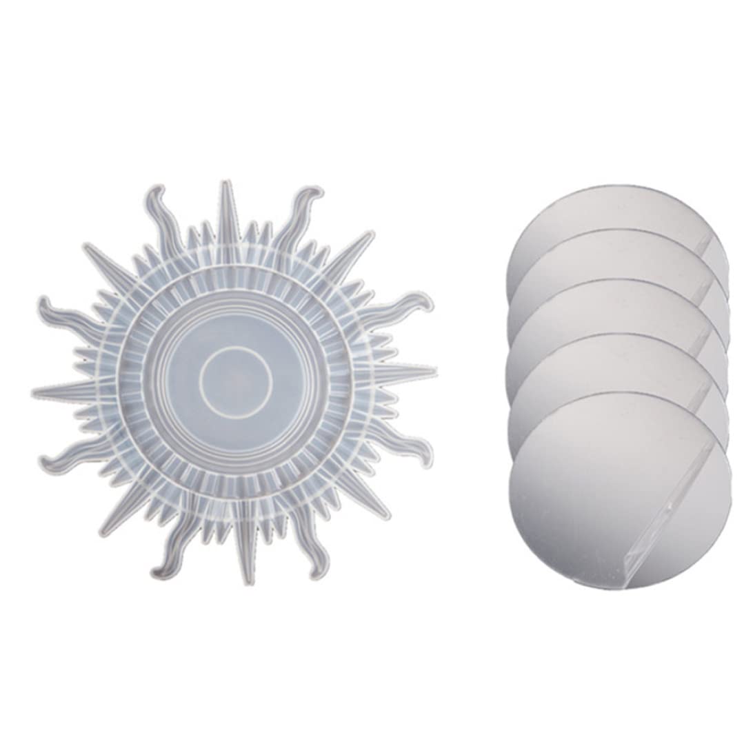 Moule miroir en silicone Soleil et Lune pour déco bohème de chambre