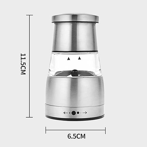 Miniatura 3 de Molinillo de pimienta y sal de acero inoxidable, molinillo de pimienta y maíz, manual ajustable, grosor por rotor de cerámica, molinillo de especias