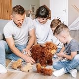 OUOZZZ Highland Cow Teddy – 14.5" Mother with 4 Baby Plushies Inside – Soft Plush Highland Cow Toy for Boys & Girls, Cute Stuffed Animal Gift - Image 6