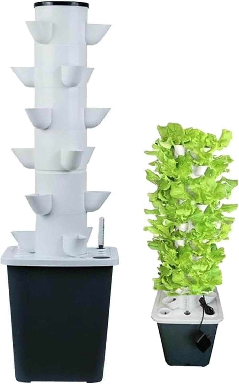 Torre idroponica, Sistema di Coltivazione Senza Suolo, con Pompa dell'Acqua, Cestino a Nido, Spugna e Serbatoio dell'Acqua Mobile, per Erbe aromatiche, Frutta e Verdura
