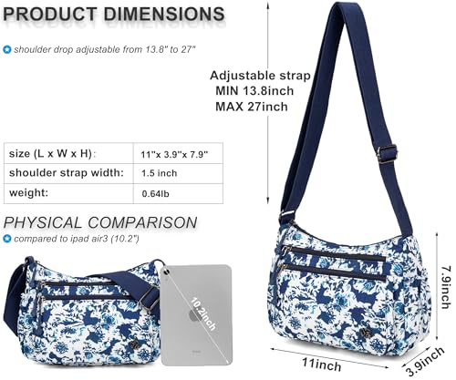 Image of Pealwel Casual Crossbody Bag with Anti Theft Pocket - Women Lightweight Water-Resistant Purse Bag