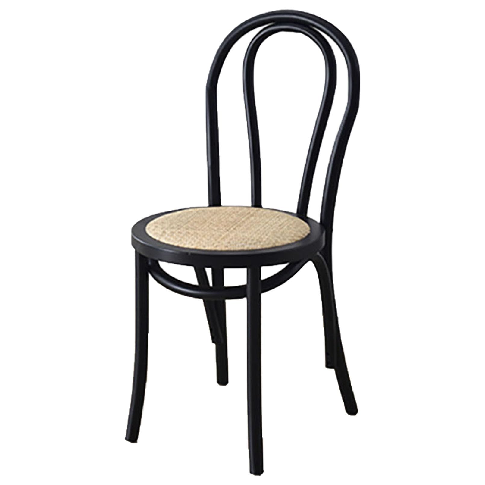 Tbwfrd D Ining Chair Mi-Century Kitchen Ining Room Chair, Curve Backrest Roun Upholstere Soli Woo Rattan Chair For Living Room, Kitchen, Bedroom, Office, Hotels, Store