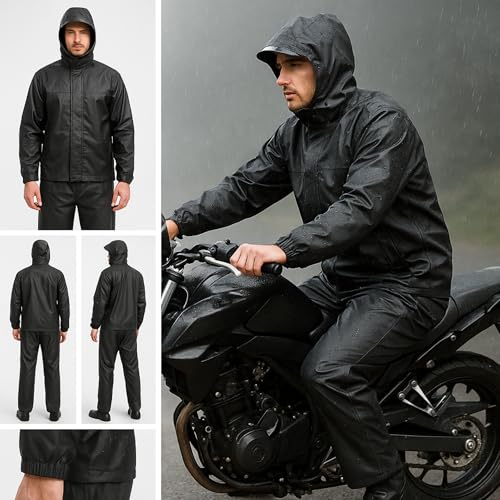 Image of Unox Rain Coat for Men waterproof, Unisex Raincoat for Women waterproof with Pant Set suitable for Men, Women, Boys & Girls Adjustable Top and Bottom Rain Coat
