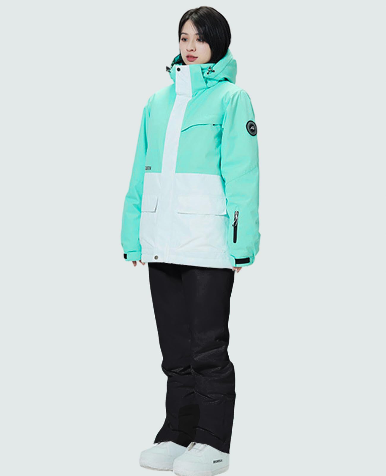 WOWULOVELY Damen Winter Skisuit Wasserdicht Winddicht Skijacke und Hose Isolierter Schneeanzug Snowboard Mantel