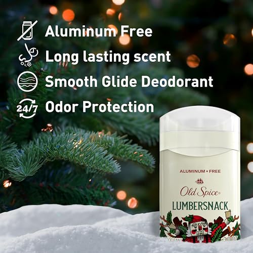 Image of Old Spice Aluminum Free Deodorant for Men, Holidudes Limited Edition, 24 /7 Holiday Freshness, Odor Protection, Stocking Stuffer, Lumbersnack with Fresh Pine Scent, 3.0 oz