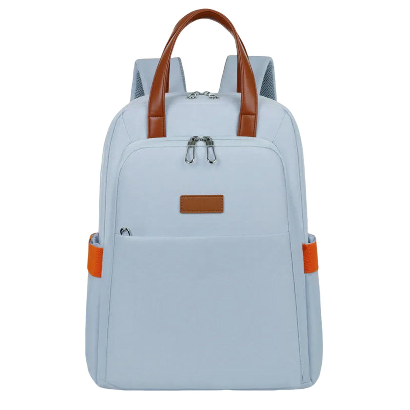Zaino Scuola Uomo Donna, da Viaggio Piccolo con Tasca Antifurto, Lavoro Scuola, Azzurro-Nero