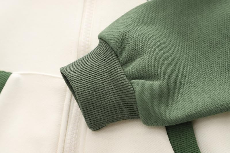 Toddler Baby Boy Girl Zip Up Hoodies Solid Color Casual Long Sleeve Hooded Sweatshirts Jacket with Pocket - Image 3