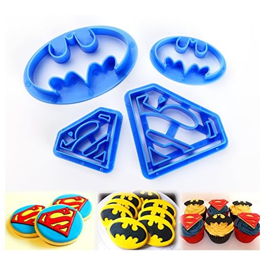 ilauke 4 Emporte-Pièces Super Héros Décorations de Biscuit (Super Héros)