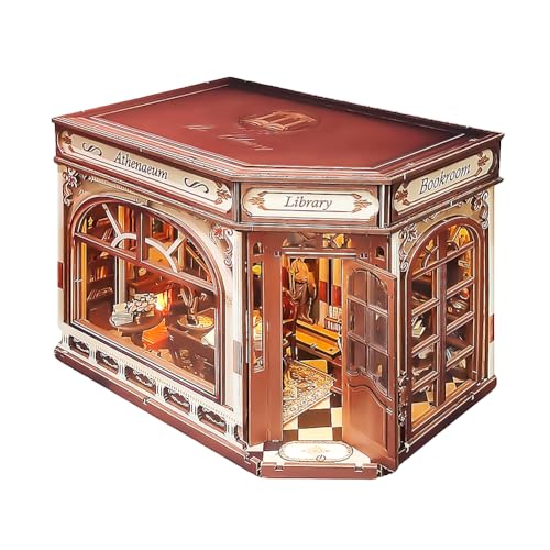 ミニチュアハウス ドールハウス ブックヌック キット 木製 DIY 立体 趣味 装飾 手作り 英語 Athena's Study（アテネの書斎）の商品画像（Amazon）