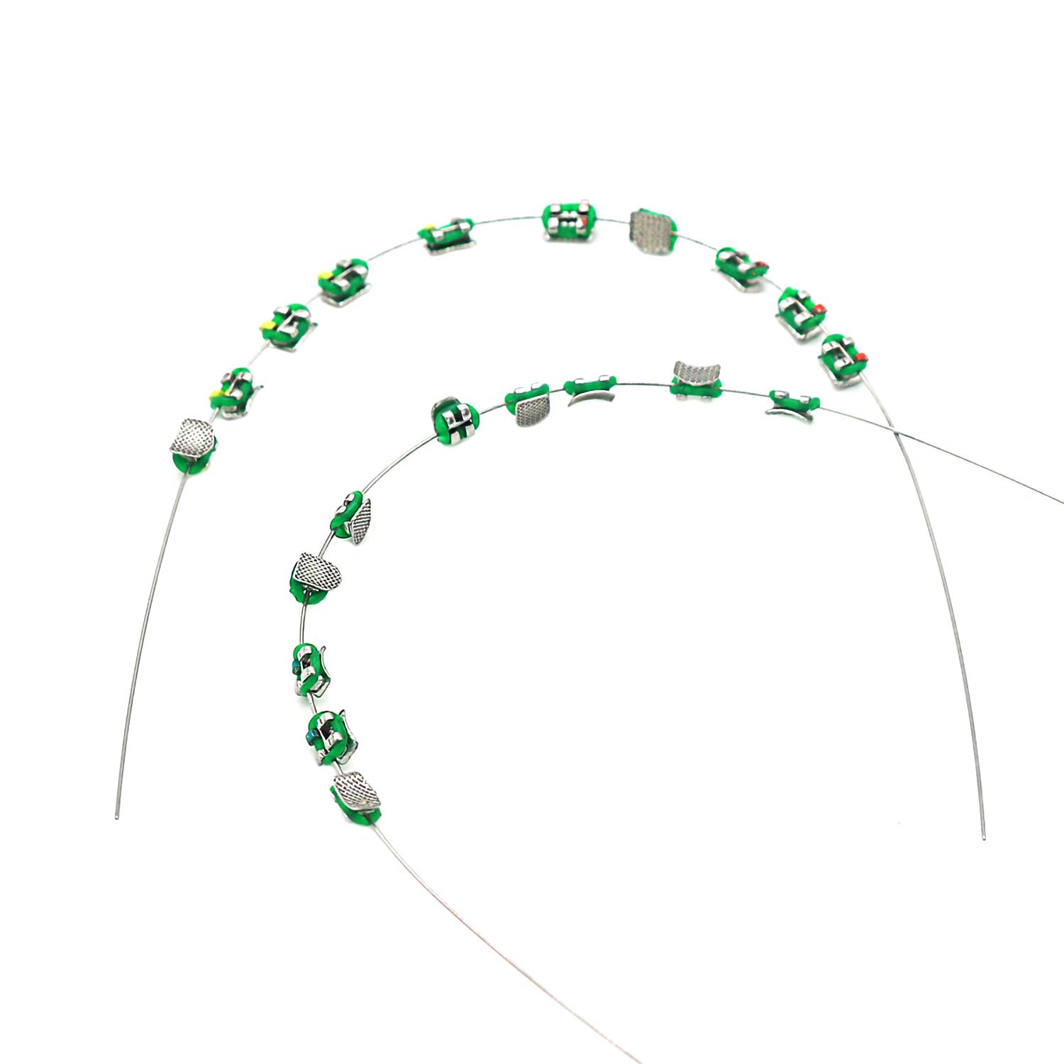 SEAVERRS 1 Pack Temporary dental decorations with metal wires, metal brackets and orthodontic ligatures, props for orthodontists to explain, props for