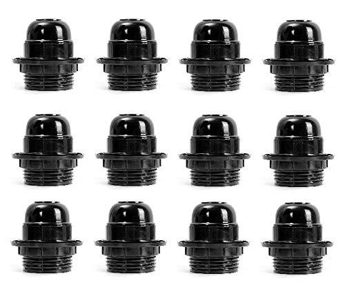 Mufasa E-27 Holders (Regular Screw Type) Black, with Ring, Lamp Shade Holder (Pack of 12)-image-5