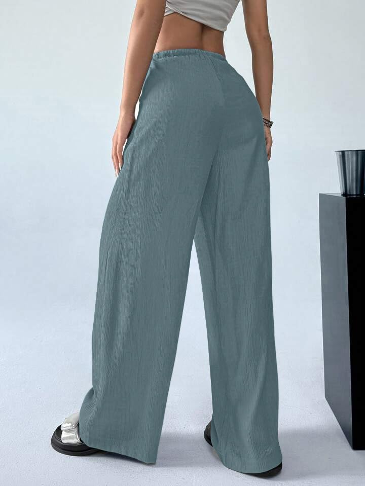 Image of GRECIILOOKS High Waist Trousers for Women - Flared Korean Style Formal Pants | Elegant Workwear for Office, College & Events (Available in Plus Size)