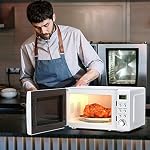 Retro Microwave Oven, SIMOE Small Countertop Microwave 0.7 cu. ft. 700W with 8 Preset Cooking Options (White)