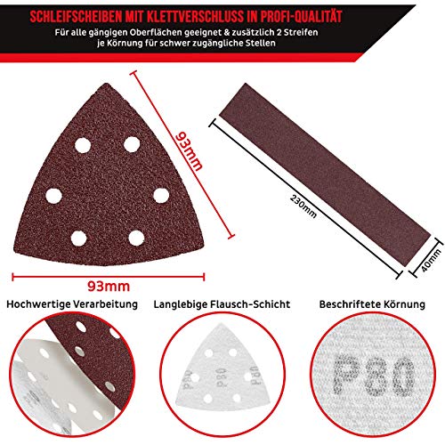 Multilijadora con velcro y papel de lija triangular de 93 mm 3