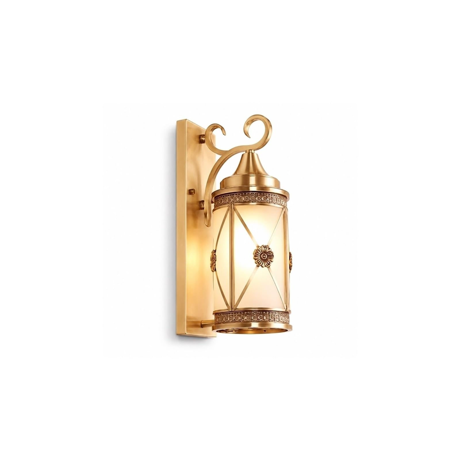 OZBMA Antique Copper E27 LED Wall Lantern, American Style Outdoor Light, Waterproof Full Exterior Sconce with Glass, Porch Lighting Fixtures for Patio Courtyard Threshold
