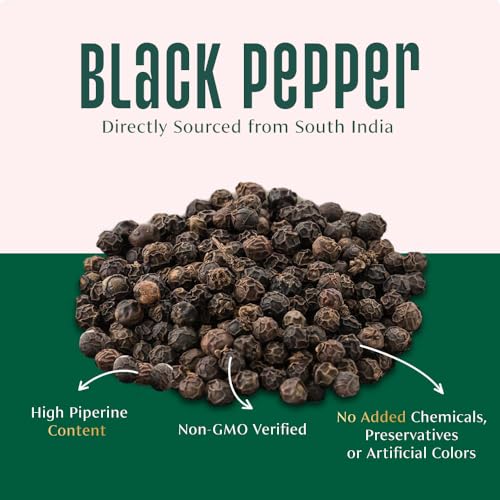 Image of VAHDAM, Black Pepper Whole (2.8oz /85g) Gluten Free & 100% Raw Black Pepper Whole /Peppercorns from India | Perfect for Cooking, Smoothies, Lattes & Tea | Direct from Source