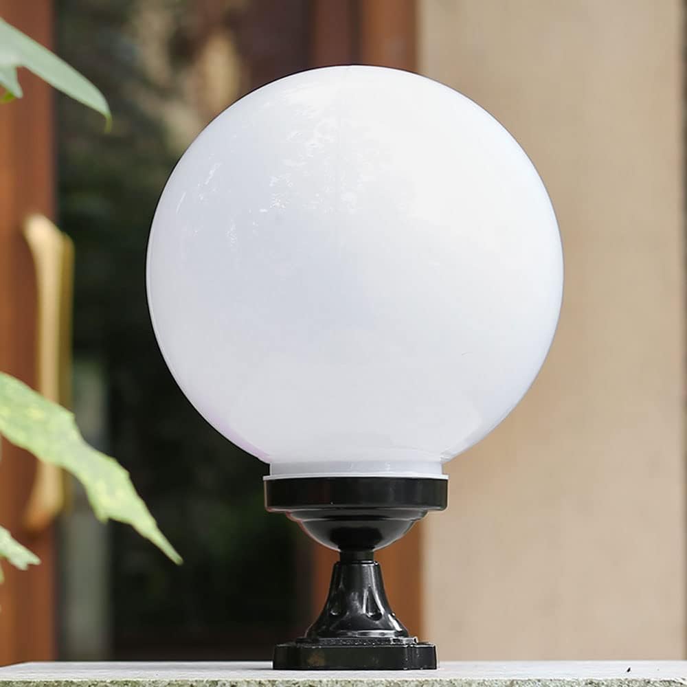 Farol Pie Sobremuro Exterior Bola Creativa Lámpara de Pilar Impermeable Luz del poste del césped del paisaje al aire libre Jardín Columna Faro Patio for Valla Villa Camino Puerta Calle Farol(Size:40cm