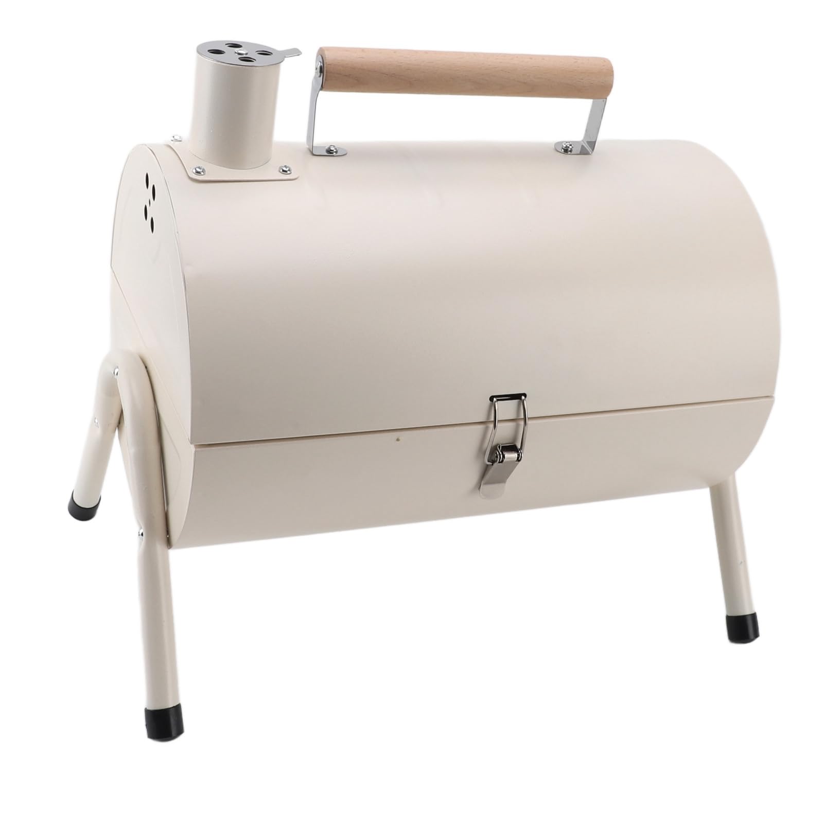 Pssopp Dwustronny Przenośny Grill Węglowy Wielofunkcyjny Piec do Grillowania na świeżym Powietrzu z Kominem, Bezdymny Projekt na Patio Piknik Kempingowy (Biały bez blachy do pieczenia)