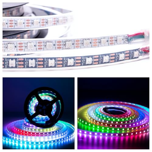 Tira LED WS2812B 16.4 pies 300 LEDs direccionables RGB miniatura 3