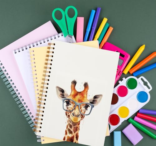 Carnet de notes girafe à couverture rigide contre les pages écornées