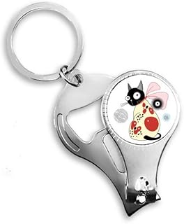 Animal Pet Lover Cute Cat Nail Nipper Ring Key Chain Bottle Opener Clipper