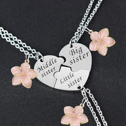 YEEQIN Sister Matching Necklaces - Big, Middle & Little Sister Gifts Set4