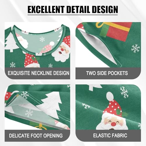 Pajama Short Sets Santa Claus Trees Soft Cotton Summer Sleepwear 2 Piece PJS Size 5-14T3