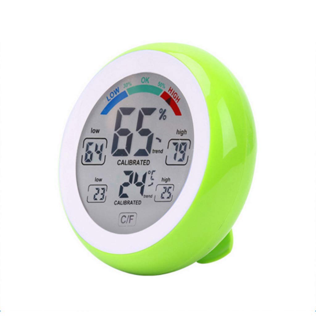 Weather Monitoring Clocks Digital Weather Station Temperature Humidity Meter Max Min Value Trend Display Round LCD Electronic Monitor Alarm Clocks Weather Monitoring Clocks