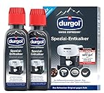 durgol swiss espresso Spezial-Entkalker – Kalkentferner für Kaffeemaschinen aller Typen und Arten – Einfache Reinigung ohne Einwirkzeit & Rückstände – Deutsche Version – 2x125ml