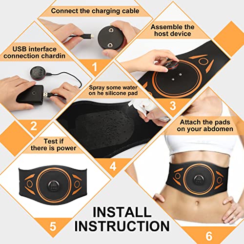 Jojomoon Muscle Toner Abs Training Workout Belt Body Abdominal Toning Gear Waist Trimmer Ab Workouts Intelligent Wireless Fitness Apparatus For Men Women Abdomen/Arm/Leg Home Office Exercise #TOP4
