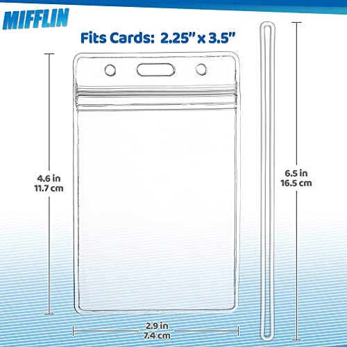 Mifflin-USA Luggage Tags with Transparent Loops (Clear, 10 Pack), Waterproof Travel Bag Identifiers with Straps, Resealable Suitcase Tag Holders2