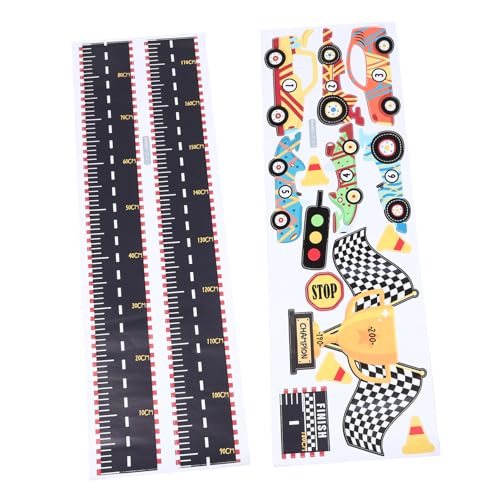 Yardwe Car Track Height Ruler Wall and Girls Growth Chart Wall Decor Removable PVC Material Sticker for Playroom