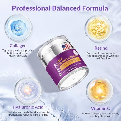 Advanced Neck Firming Cream – 3% Retinol & Hyaluronic Acid for Wrinkle Reduction, Lifting & Skin Tightening – Anti-Aging Moisturizer for Face, Neck & Décolleté – Deep Hydration, 1.7 FL OZ - Image 4