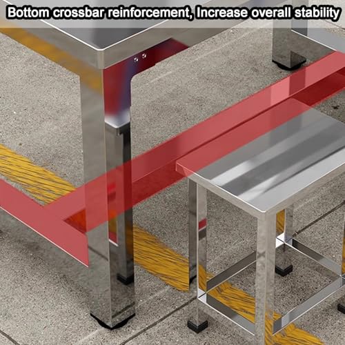 Table de préparation en acier inoxydable, établi robuste de restaurant - 7